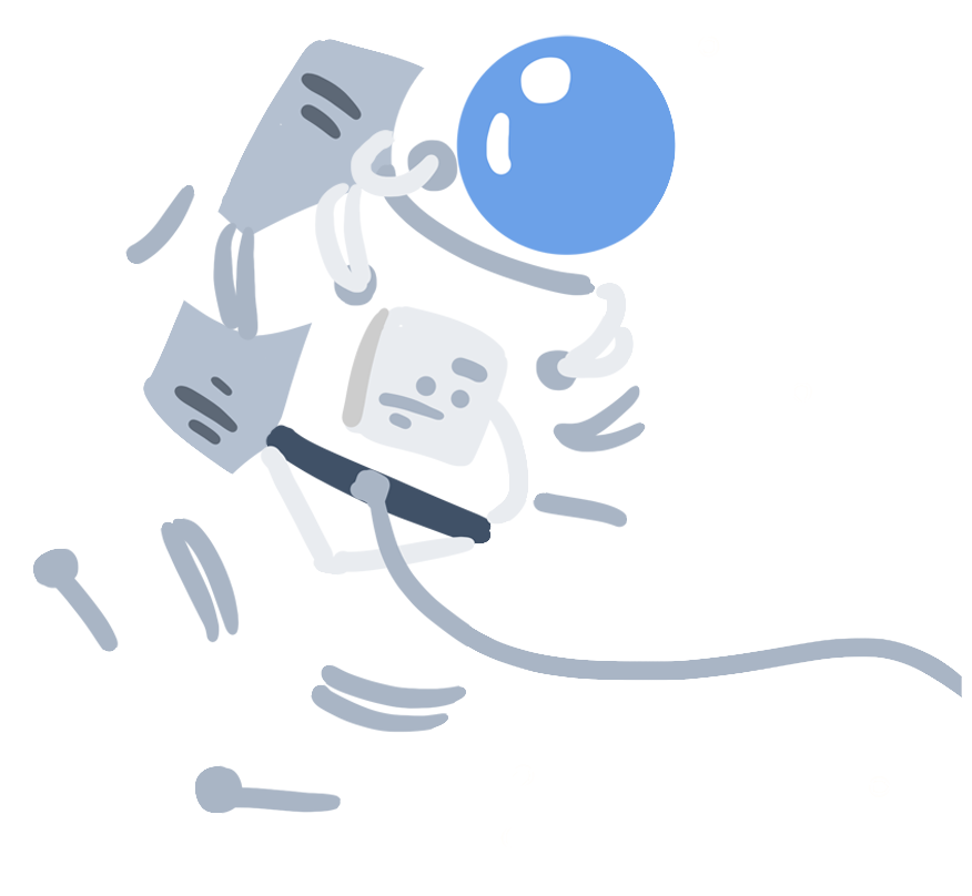 Astronaut floating in space